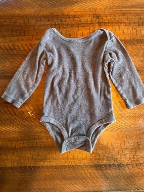 Carter's Grey Long-Sleeve One-Piece Bodysuit